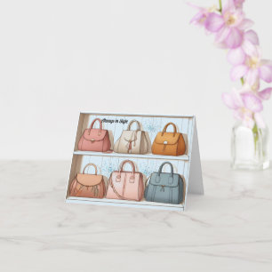 Carte de vœux élégante pour sac à main chic