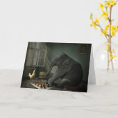 Carte de voeux Elephant Chess (Fleur jaune)