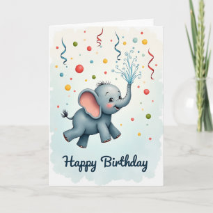 Carte de vœux éléphant joyeux