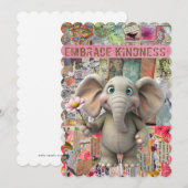 Carte de voeux Eléphant mignon et souris (Devant / Derrière)