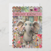 Carte de voeux Eléphant mignon et souris (Devant)