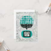 Carte de voeux Elephant souvenir (Devant/Arrière en situation)