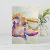 Carte de voeux Elephant Watercolor (Debout devant)