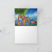 Carte de voeux Eléphants mignons et colorés (Intérieur)