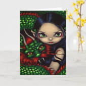 Carte de voeux "Emerald Guardian" (Fleur jaune)