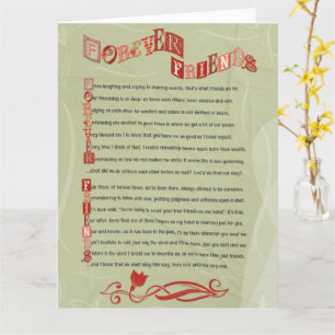 Carte de vœux en acrostiche Forever Friends