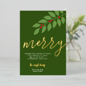 Carte De Vœux En Aluminium 12 Photo Collage - Joyeux Script - Botanique Verte (Debout devant)