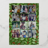 Carte De Vœux En Aluminium 12 Photo Collage - Joyeux Script - Botanique Verte (Verso)