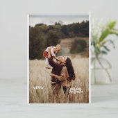 Carte De Vœux En Aluminium 1 photo Script manuscrit Joyeux Noël (Debout devant)