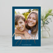 Carte De Vœux En Aluminium 2024 CHRISTMAS PHOTO fun script or joyeux marine (Debout devant)