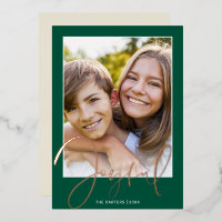 2024 CHRISTMAS PHOTO fun script or joyeux vert