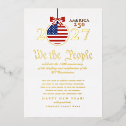 Carte De Vœux En Aluminium 2027 "We the People" US Constitution America 250
