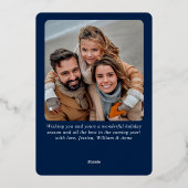 Carte De Vœux En Aluminium 2 PHOTO Simply Elegant Sparkle Christmas Gold (Verso)