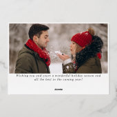 Carte De Vœux En Aluminium 2 PHOTO Sparkle moderne Noël Salutation or (Verso)