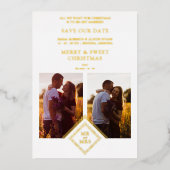 Carte De Vœux En Aluminium 2 Photos Fancy MR & MRS Christmas Wedding (Recto)