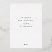 Carte De Vœux En Aluminium 4 photo collage Joyeux Noël élégant script (Verso)