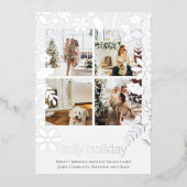Carte De Vœux En Aluminium 4 Photo Jolly Holiday Fleur de Noël Nordique (Recto)