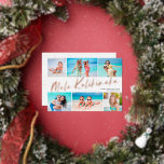 Carte De Vœux En Aluminium 6 Photo Collage Mele Kalikimaka<br><div class="desc">Envoyez de la joie cette saison de vacances avec ces six cartes de Noël de style moderne et amusant! Ils sont parfaits pour présenter les photos préférées de vos vacances à la plage tropicale ! La typographie dit, "Mele Kalikimaka" en papier d'aluminium, et le dos de la carte contient un...</div>