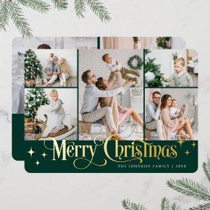Carte De Vœux En Aluminium 7 PHOTO Sparking Joyeux or de Noël