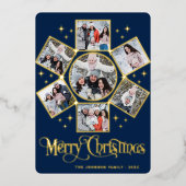Carte De Vœux En Aluminium 7 PHOTO Sparkle Joyeux voeux de Noël Or (Recto)