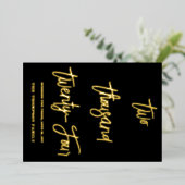 Carte De Vœux En Aluminium À la 2024, ruban rouge (Debout devant)