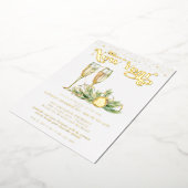 Carte De Vœux En Aluminium À la nouvelle année | Champagne pétillant (Rotation)