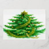 Carte De Vœux En Aluminium A Mandelbrot Christas Tree With Red & Green Bulbs (Verso)