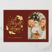 Carte De Vœux En Aluminium A Thrill of Hope Red Religious Arch Photo (Recto)