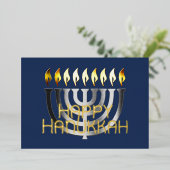 Carte De Vœux En Aluminium Abstrait moderne Menorah Grey (Debout devant)