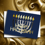 Carte De Vœux En Aluminium Abstrait moderne Menorah Grey<br><div class="desc">Abstrait moderne Menorah Grey</div>