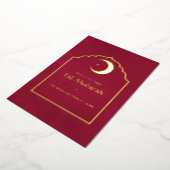 Carte De Vœux En Aluminium Aïd Moubarak Marsala Rouge et or (Rotation)