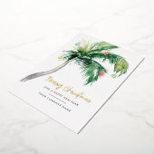 Carte De Vœux En Aluminium Ajouter Logo Entreprise Palm Tree Christmas Gold (Rotation)