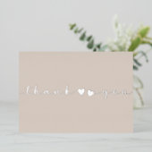 Carte De Vœux En Aluminium Ajouter photo Script moderne Rustique Taupe Merci (Debout devant)