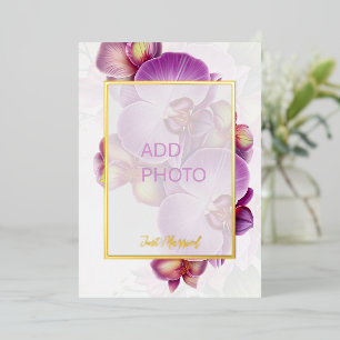 Carte De Vœux En Aluminium Ajouter Photos Mariage Just Married Faire-part car