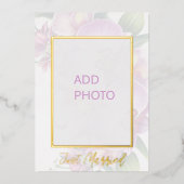 Carte De Vœux En Aluminium Ajouter Photos Mariage Just Married Faire-part car (Recto)