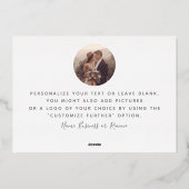 Carte De Vœux En Aluminium Ajouter Photos minimal moderne Mariage de script M (Verso)