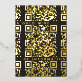 Carte De Vœux En Aluminium Ajouter votre QR Code Black & Gold Funny Discount  (Recto)