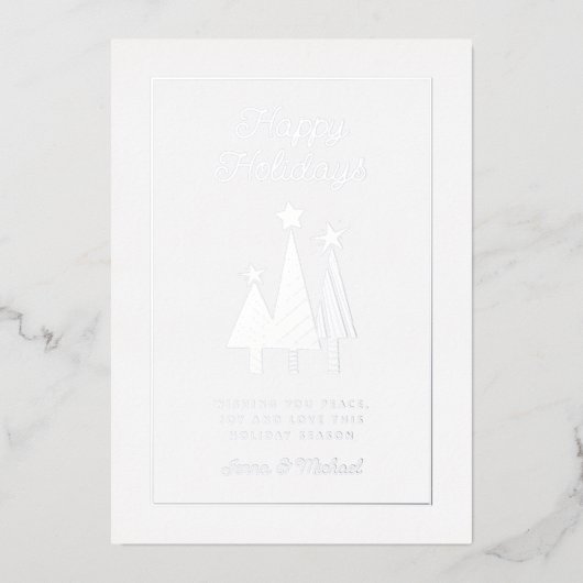 Carte De Vœux En Aluminium AJOUTEZ VOTRE PHOTO | Joyeuses Fêtes (Recto)