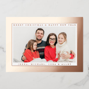 Carte De Vœux En Aluminium AJOUTEZ VOTRE PHOTO Joyeux Noël et Bonne Année