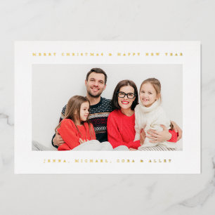 Carte De Vœux En Aluminium AJOUTEZ VOTRE PHOTO Joyeux Noël et Bonne Année