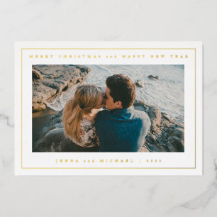 Carte De Vœux En Aluminium AJOUTEZ VOTRE PHOTO Joyeux Noël et Bonne Année