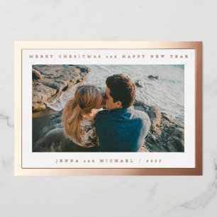 Carte De Vœux En Aluminium AJOUTEZ VOTRE PHOTO Joyeux Noël et Bonne Année