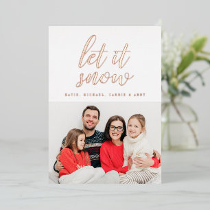 Carte De Vœux En Aluminium AJOUTEZ VOTRE PHOTO Joyeux Noël Qu'il neige Foi