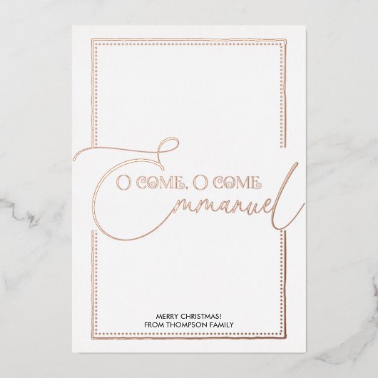 Carte De Vœux En Aluminium Allez, Emmanuel ! Nativité chrétienne Noël (Recto)