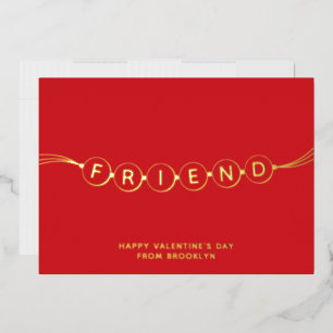 Carte De Vœux En Aluminium Ami mignon bracelet d'amitié rouge Valentines Day