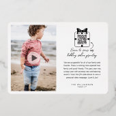 Carte De Vœux En Aluminium Amour & Joie Moderne Minimal QR Code Message vidéo (Verso)