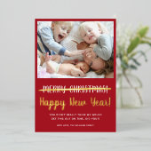 Carte De Vœux En Aluminium Amusant Moderne Bonne Année (Debout devant)