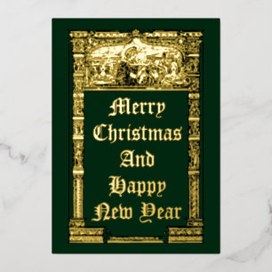 Carte De Vœux En Aluminium Anges de Noël Vintage Avec Vierge & Enfant