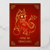 Carte De Vœux En Aluminium Année du dragon 2024 Zodiac chinois (Recto)