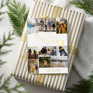 Carte De Vœux En Aluminium Année encadrée dans Moments Photos de famille Noël